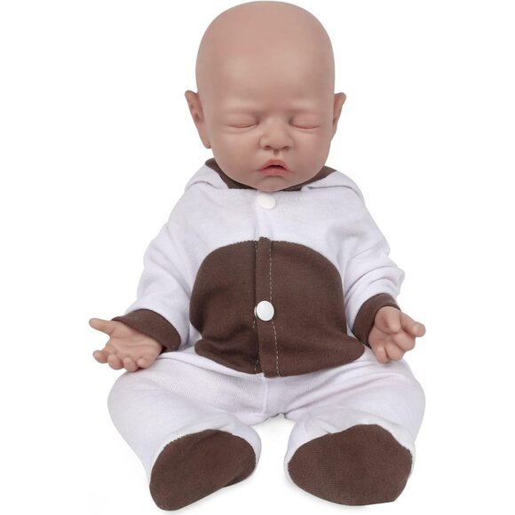 🆕 18Inch Realistic Full Body Silicone Eye Closed Baby Doll Real Baby Dolls Girl - Picture 1 of 5
